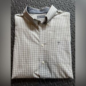 Arrow Men's Grey Plaid Button Down Shirt XXL